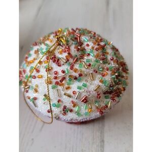 Glitter sprinkle cupcake Styrofoam ornament Xmas decor